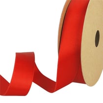 Bobine 25m Satin polyester recyclé Rouge