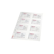 Lot de 10 pochettes perforées ESSELTE - Polypropylène - Pour cartes de visite
