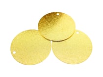 2 Breloques sequins ronds 25mm doré pailleté sur les 2 faces