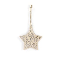 Graine Créative - Etoile de Noël en bois à suspendre 11 cm