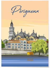 Affiche ville Périgueux | A3 : 29,7x42cm