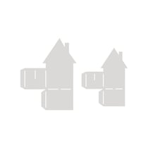 Pochoir en papier, Maisons, 2 tailles, 2 pces