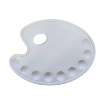 Palette en plastique - Ovale - 28x22cm - 9 compartiments - Toutes peintures