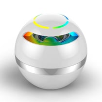 Enceinte Bluetooth Ronde Lumineuse Avec Micro Intégré Et Batterie Longue Durée Blanc YONIS