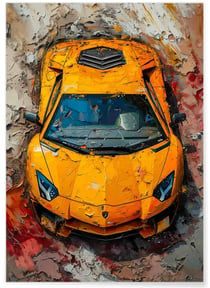 Affiche supercar - Style peinture moderne | A3 : 29,7x42cm