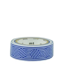 Masking Tape - Motif lignes et cercles bleu - 7 m x 15mm