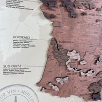 Tableau Carte des vins de France sur panneau beige CREATIFWOOD