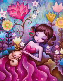 Kit diamond painting Jeune fille en fleurs 40 x 50 cm