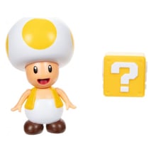 Toad jaune avec bloc : figurine super mario 9 cm - figurine nintendo articule - jakks
