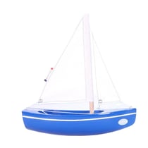 Le Sloop Bleu- Bateau en bois 21cm