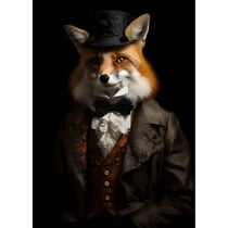 Tableau sur toile Renard victorien 45x65 cm