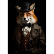 Tableau sur toile Renard victorien 80x120 cm