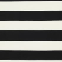Tissu Toile Canvas rayures Marinella noires sur fond Blanc cassé - Au mètre