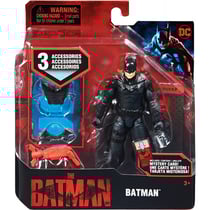 Coffret the batman figurine batman noir 10 cm avec 3 accessoires mystere - dc - spin master - 20132976