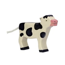 Figurine Holtztiger Veau debout - Noir et Blanc