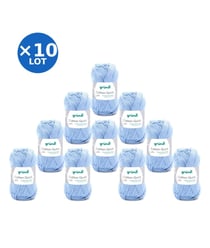 Lot de 10 pelotes COTTON QUICK UNI de Gründl – 500 g de coton mercerisé certifié Oeko-Tex 148 Bleu