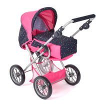 Poussette combinée Leni Rose bleu marine avec pois