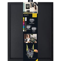 Tableau Mural Ardoise Noire/Bois 40X60Cm