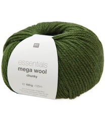 Laine à tricoter Essentials Mega Wool Chunky - Rico Design 32 Mousse vert