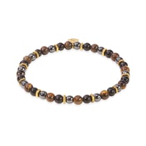 Bracelet en pierres Oeil de tigre, Obsidienne et Hématite Taille L - Sloya