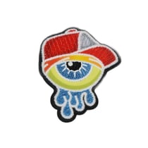 Ecusson thermocollant monstre luminescent oeil 6cm x 4cm