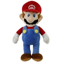 Peluche géante super mario bross 90 cm - grand mario plombier - doudou xxl licence nintendo