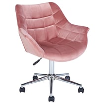 Chaise de Bureau Rose en Velours Hauteur Réglable Pivotante Chaise pour Espace de Travail Elégant Home Office