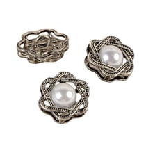 Bouton perles blanc 20mm