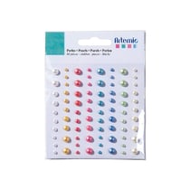 Strass autocollant Demi perle pastel x 80