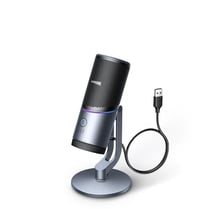 Microphone USB UGREEN avec Modes RGB, Professionnel - Gris