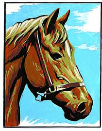Kit canevas blanc Le Cheval 20x25cm