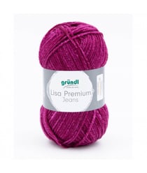 Pelote de laine à tricoter LISA PREMIUM JEANS - Grundl - certifiée Oeko-Tex 01 Rose