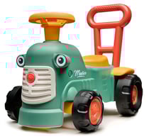 Porteur Tracteur vintage "Maurice" 1er âge avec barre d'aide à la marche ergonomique et coffre de rangement - Vert - Dès 12 mois - 100% Fabriqué en France - Contient 90% de Plastique recyclé - FALK