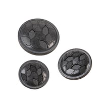 Bouton rond à queue feuilles gris anthracite