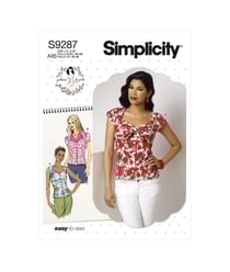 Patron Simplicity 9287 - Top Femme avec décolleté en cœur, boutonné au devant du 32 au 48 (FR) S9287.AX5