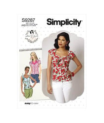 Patron Simplicity 9287 - Top Femme avec décolleté en c?ur, boutonné au devant du 32 au 48 (FR) S9287.AX5