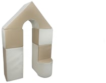 Petit Château - Lot de 11 blocs en mousse pour le jeu blanc, cappuccino