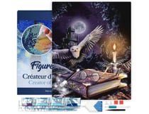 Diamond Painting Broderie Diamant Figured’Art 40x50cm toile tendue sur châssis en bois - diamants carrés - Chouette dans la Nuit