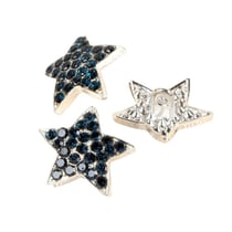 Bouton étoile strass bleu pétrole 19mm