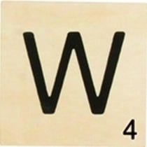 Grande lettre en bois façon scrabble 10 cm Lettre W