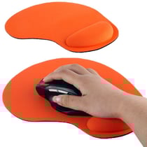 Tapis Souris Pc Repose Poignet Ergonomique Anti Dérapant Ultra Fin Tissus Orange YONIS