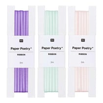 3 rubans de satin 3 m - rose poudré-violet-menthe