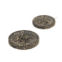 Lot de 3 boutons rond écorces de riz 4 trous noir