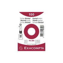 Paquet 100 fiches sous film - bristol dots non perforé - 74x105mm - Blanc - x 40 - Exacompta