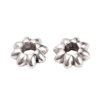 30 perles d'espacement intercalaire métal argenté clair 6 mm - création perles
