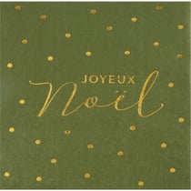 20 Serviettes Noël Kaki