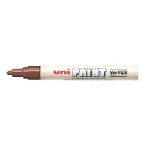 Lot de 12 Marqueurs Pointe conique moyenne PAINT Marker PX20 2,2 - 2,8mm Marron UNI-BALL
