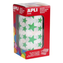 Apli Agipa - Gommettes rouleau Étoile 12,5 et 19,5 mm vert x 2 360