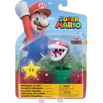 Plante piranha avec etoile : figurine super mario 11 cm - personnage