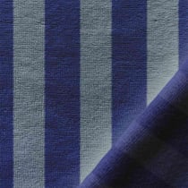Tissu Micro Eponge Bambou à rayures Baltique et Indigo